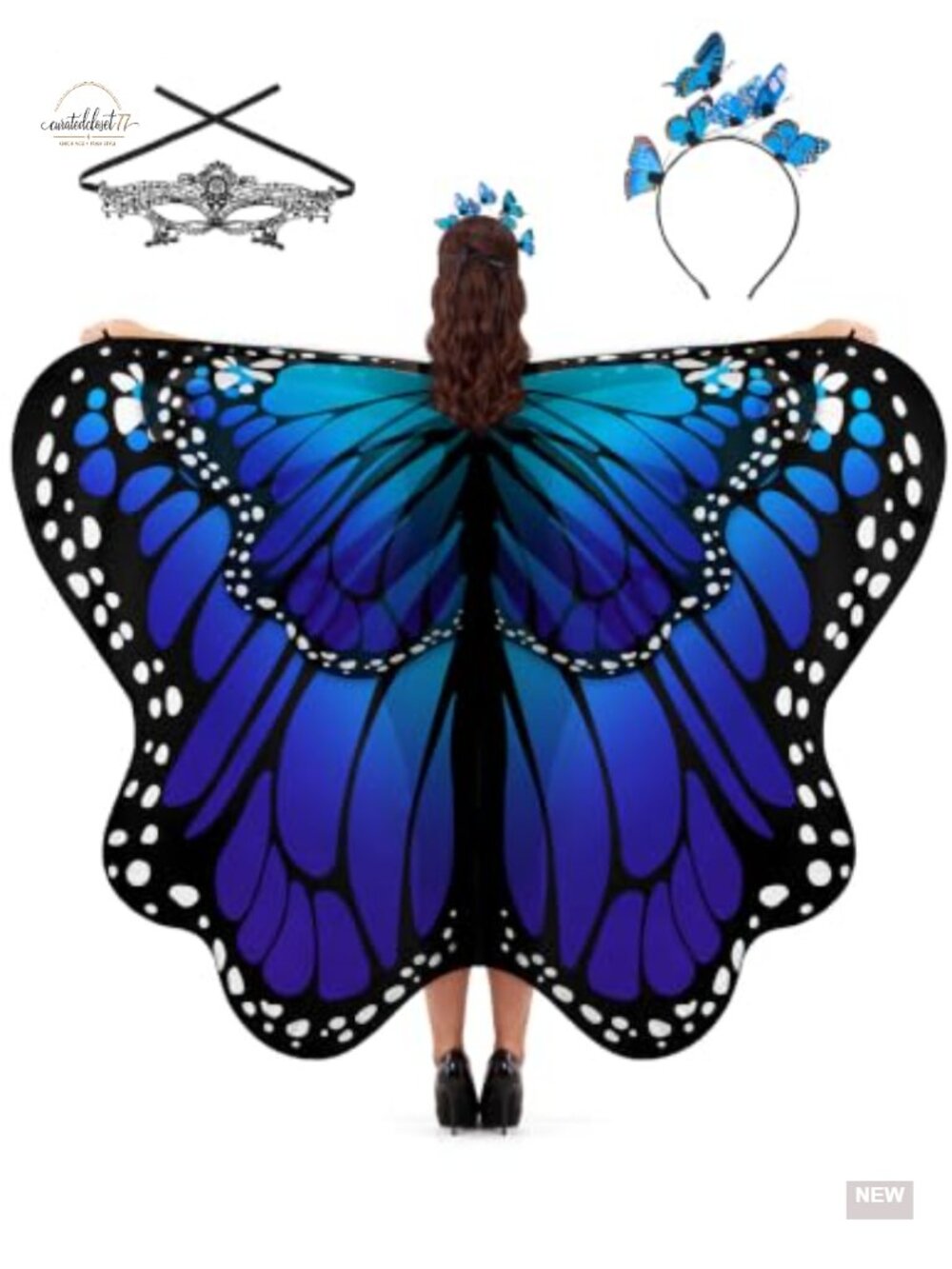 Women Butterfly Wings Costume Fairy Cosplay Halloween Accessories